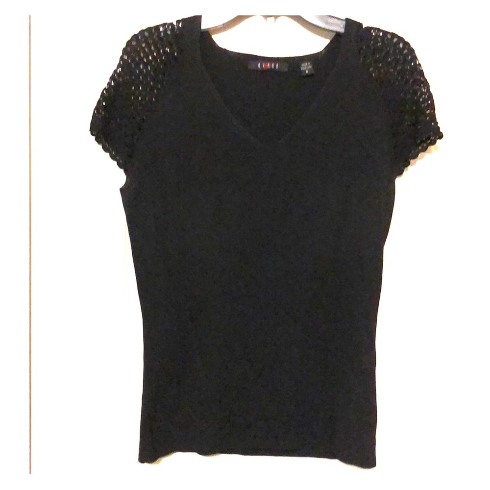 Cyrus Black Ribbed Top